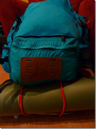 KT's lumpy pack, before her friend went through it and made her get rid of sutff.